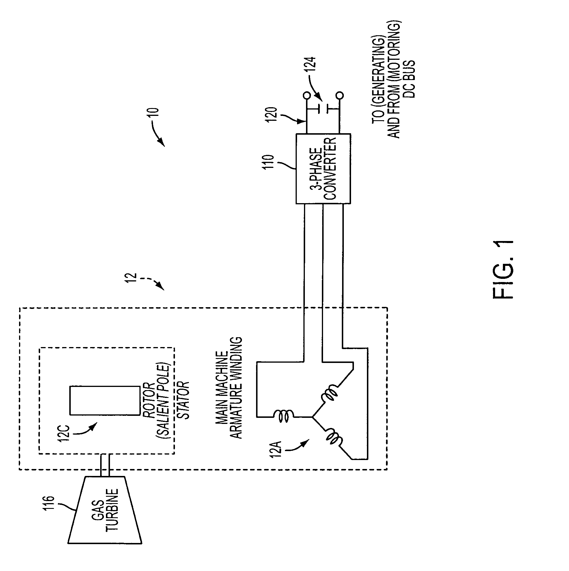 System and method for DC power generation from a reluctance machine