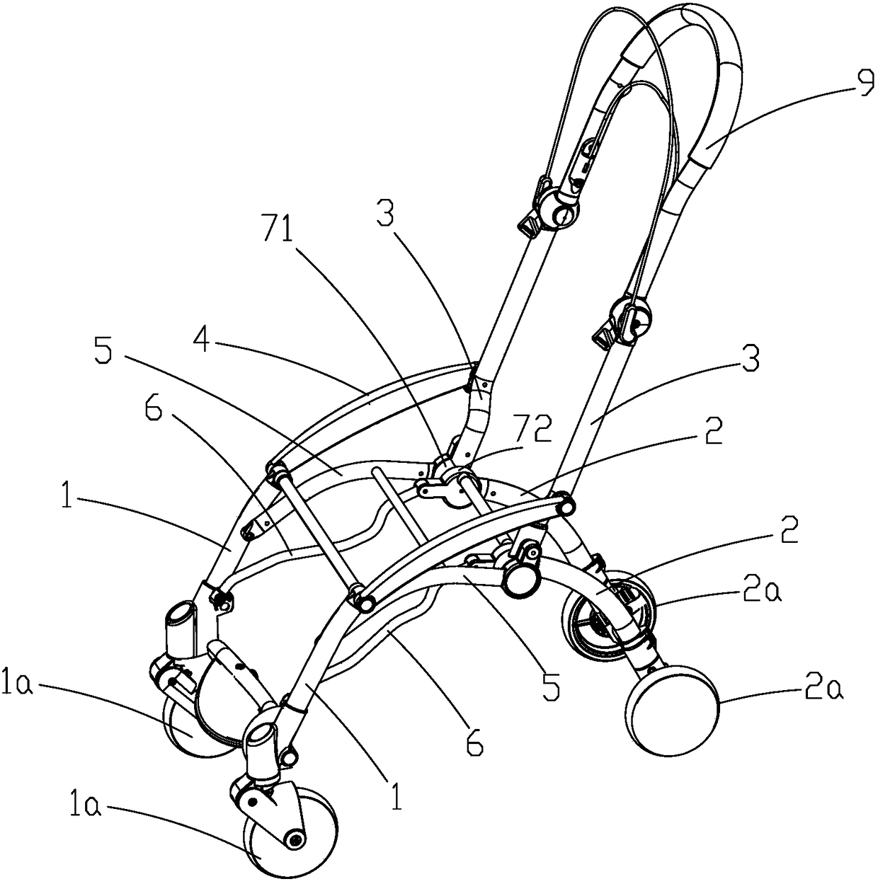 Baby stroller framework