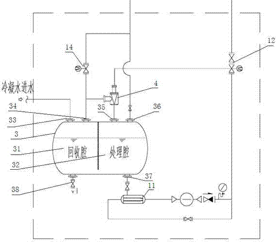 A vapor-liquid split micro-negative pressure steam condensate recovery system