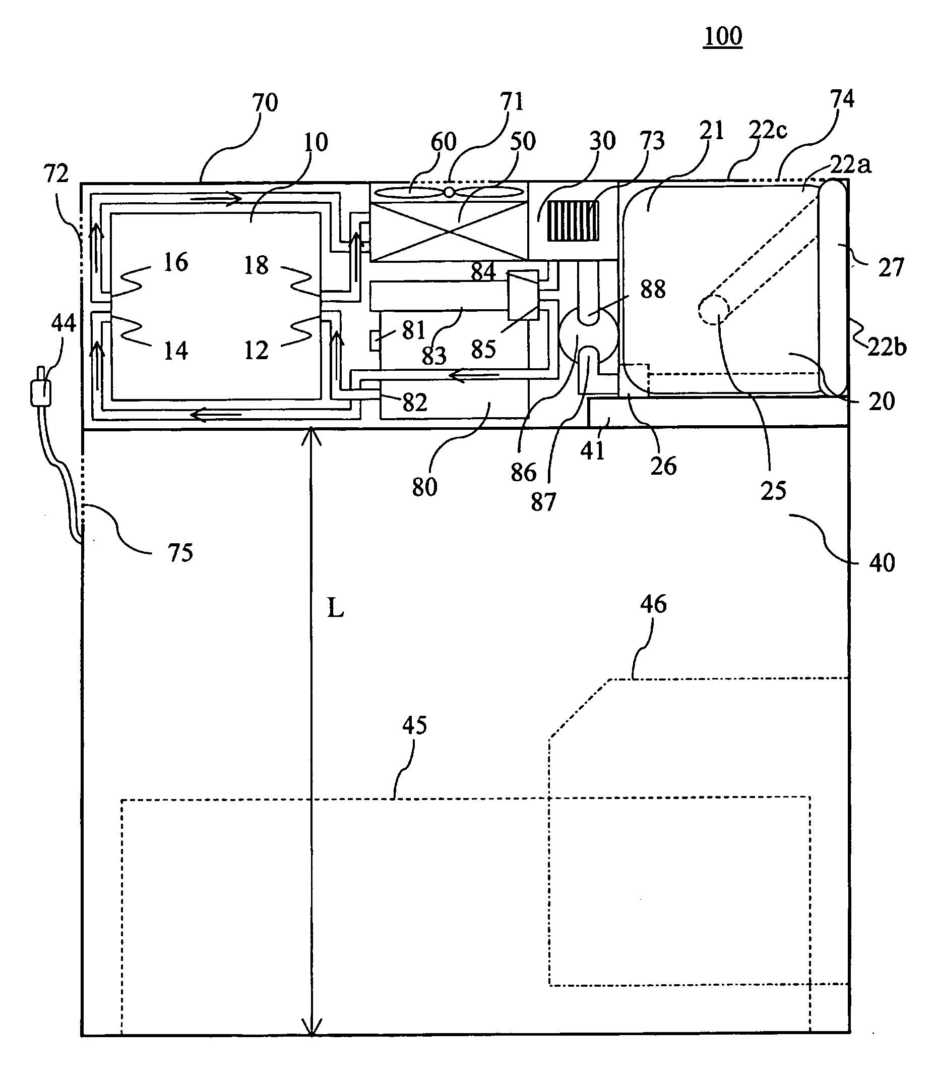 Liquid tank and fuel cell system with fuel monitoring