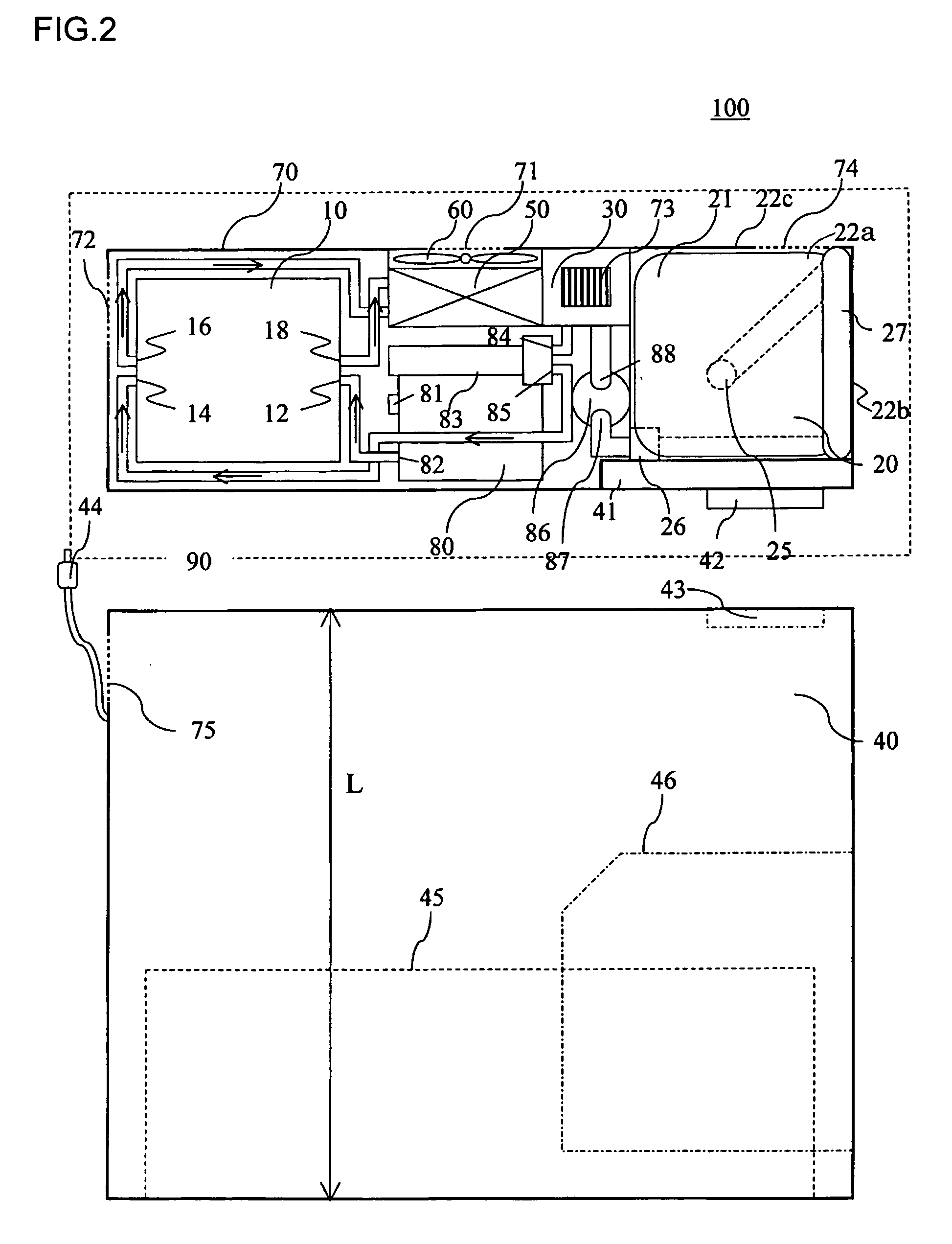 Liquid tank and fuel cell system with fuel monitoring