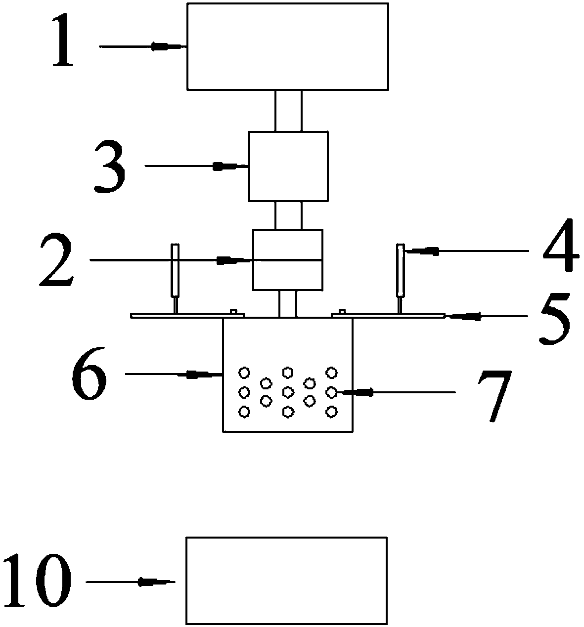 Vertical tensile test device containing novel fibre cloth clamp