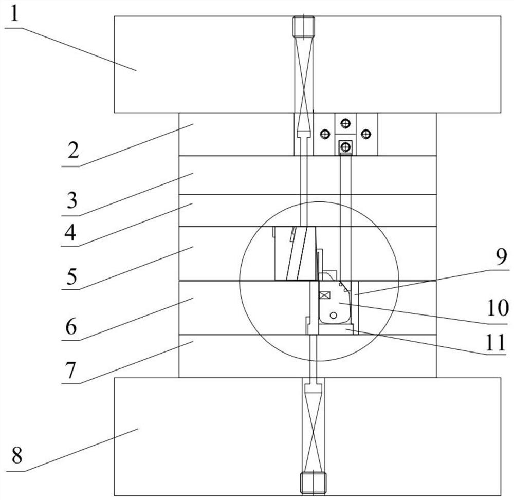 Bending and shaping die structure and bending process thereof