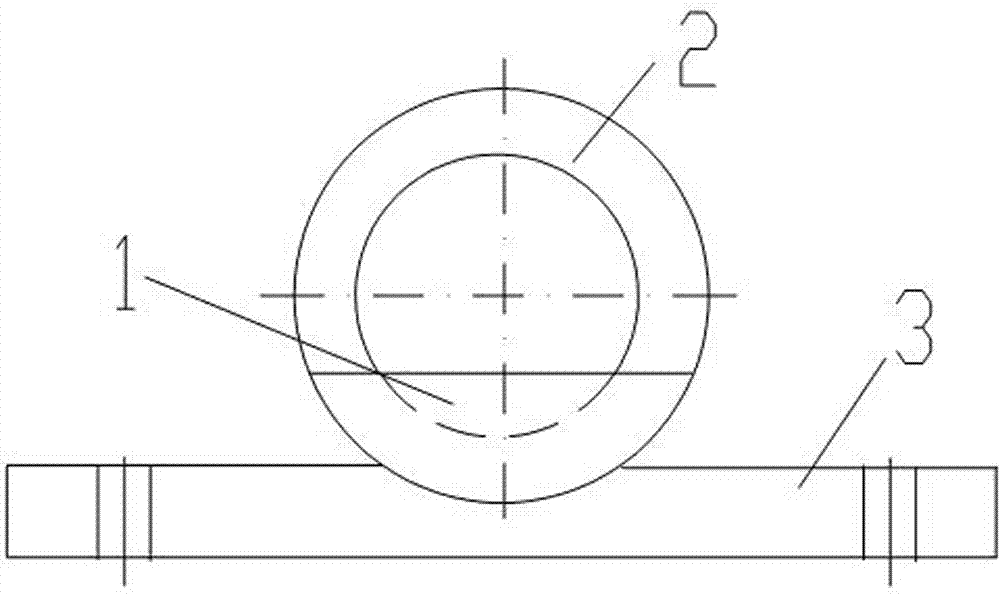 A chamfering jig for a flat block at the end of a shaft