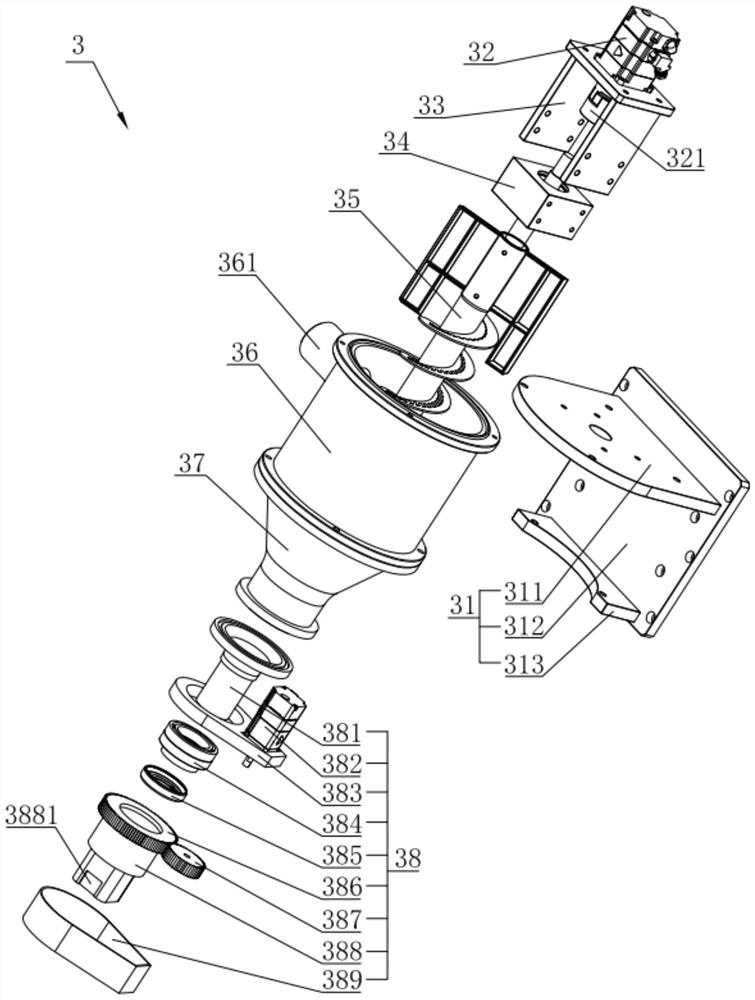 Nozzle rotating double-spray-head type cement 3D printing structure and using method thereof