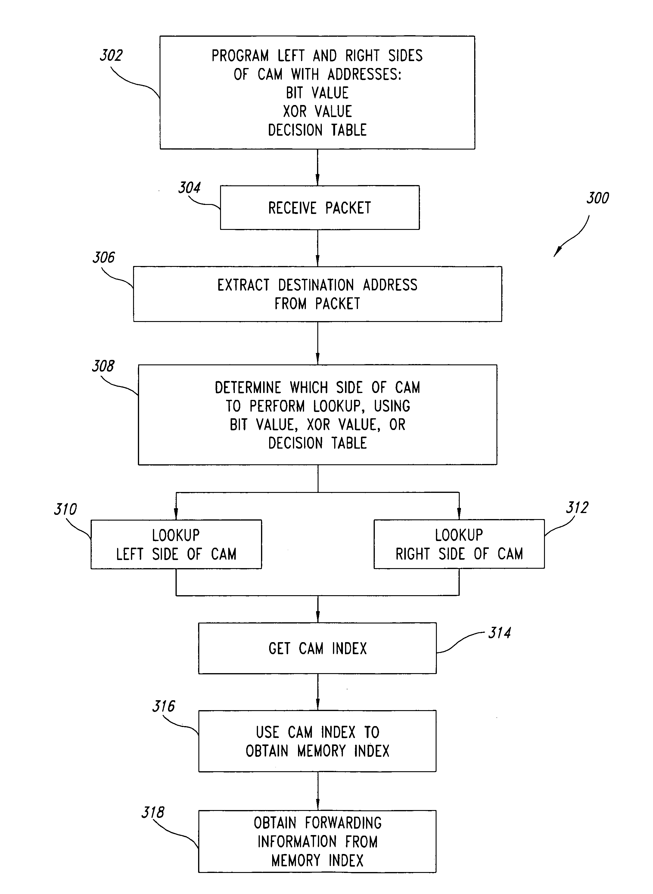 Double density content addressable memory (CAM) lookup scheme