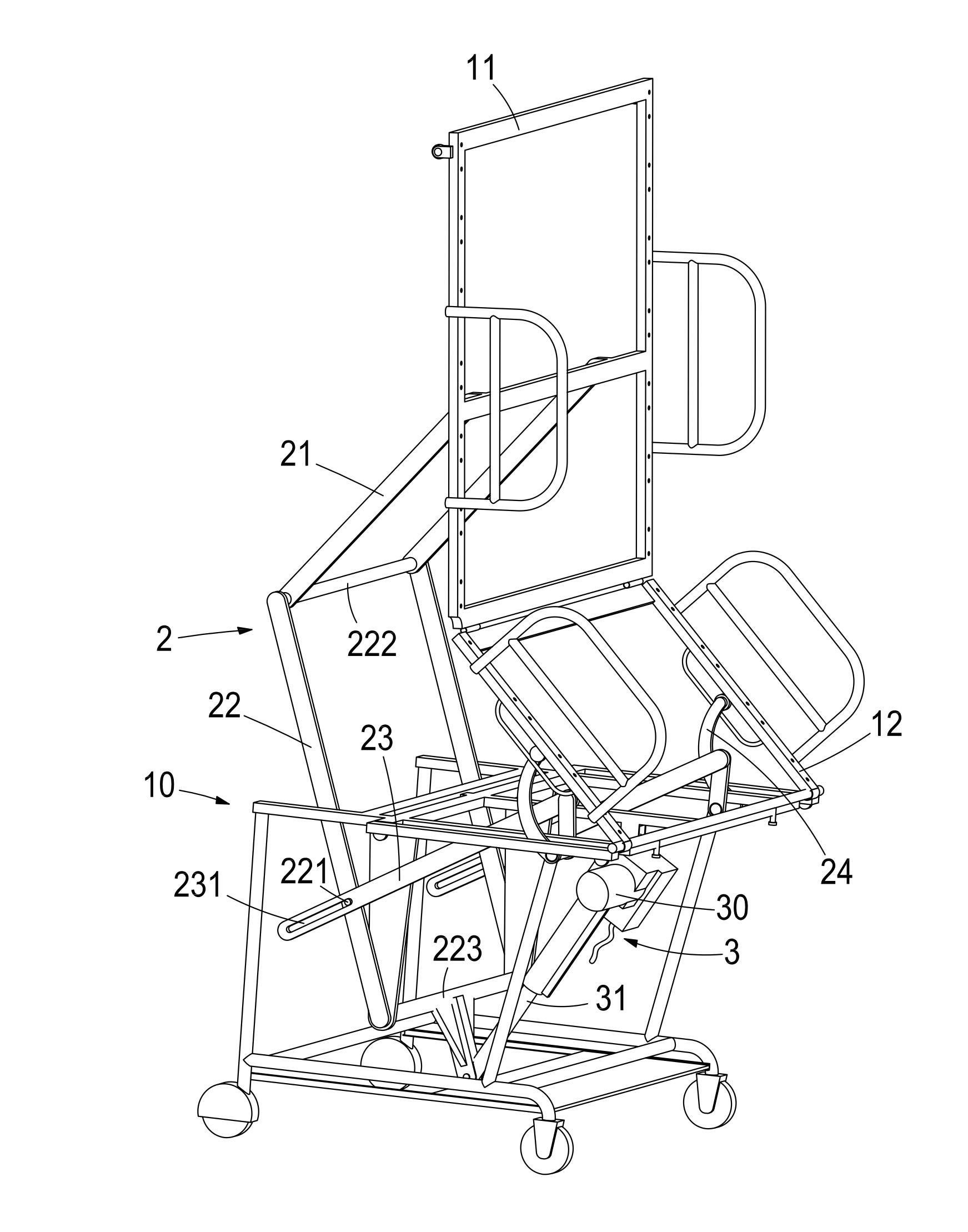 Device for helping person to stand and nursing bed for helping person to stand