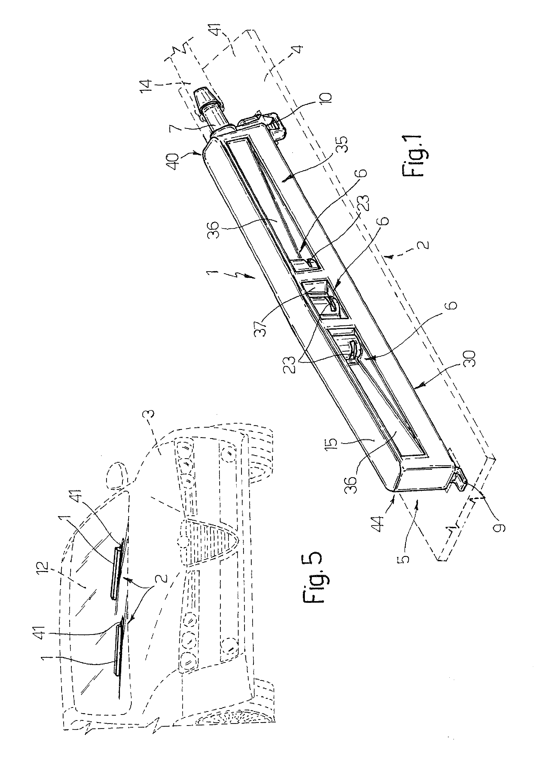 Blade-mountable windshield wiper spray device