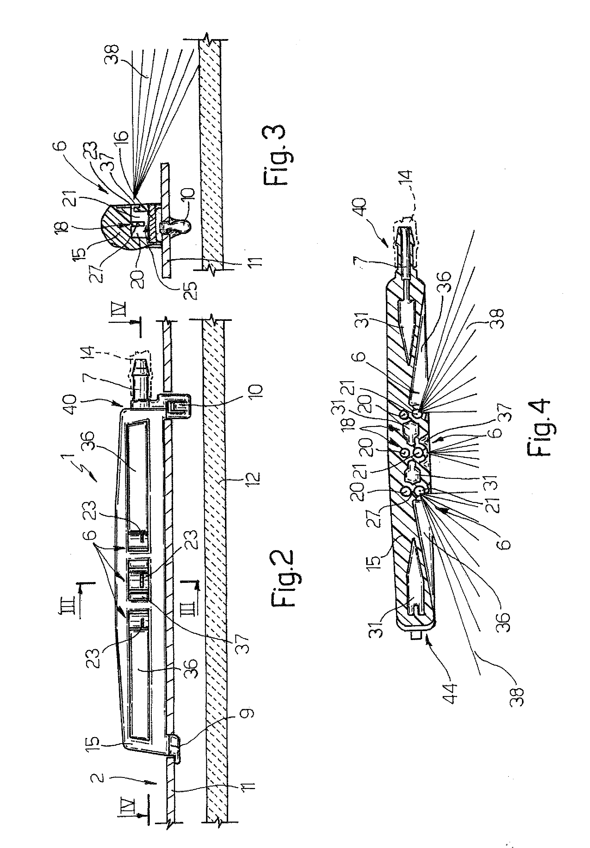 Blade-mountable windshield wiper spray device