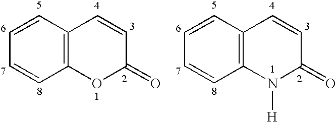 3,4-Disubstituted coumarin and quinolone compounds