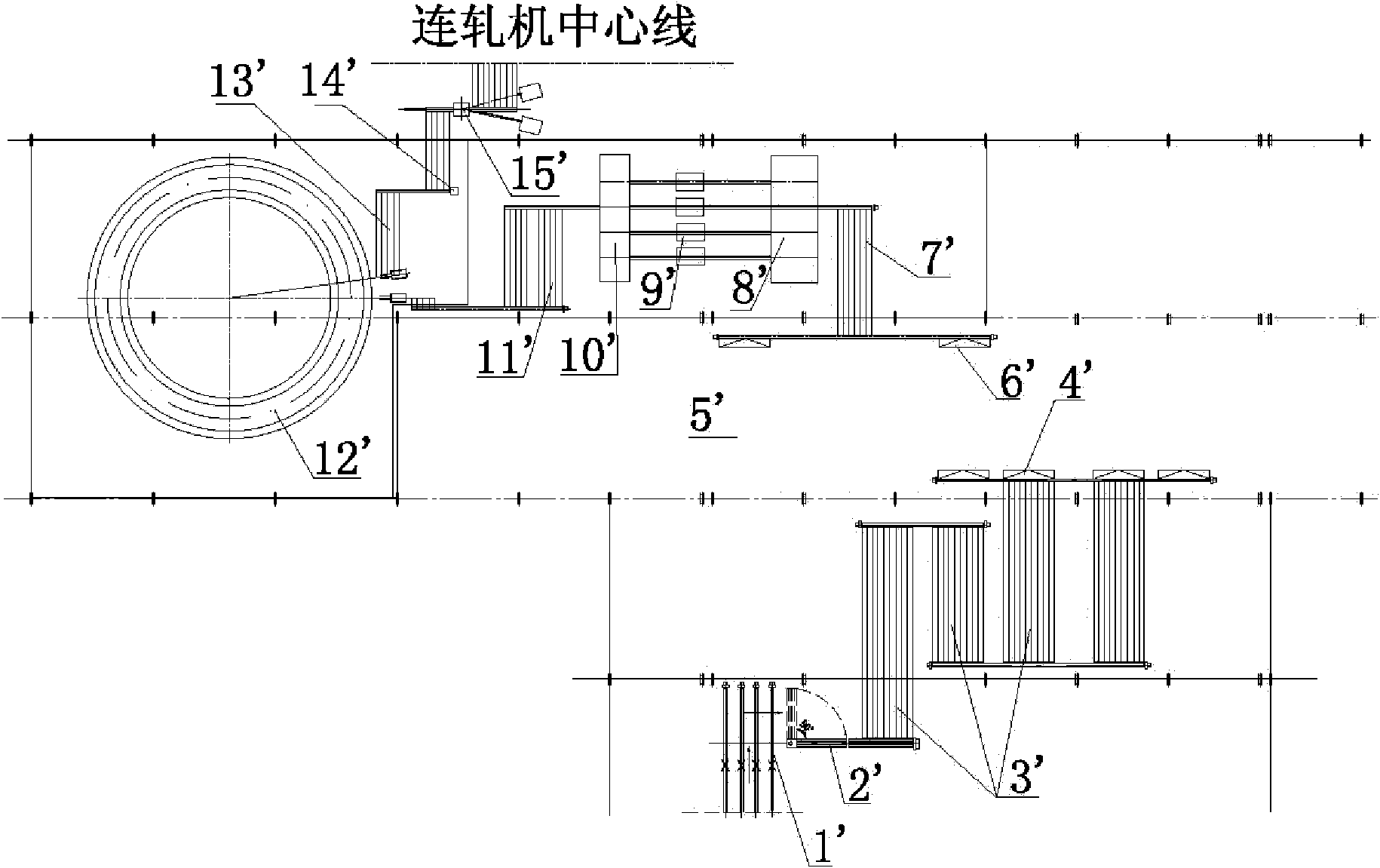 Hot charging method and system for continuous casting round billet of hot rolled steel pipe