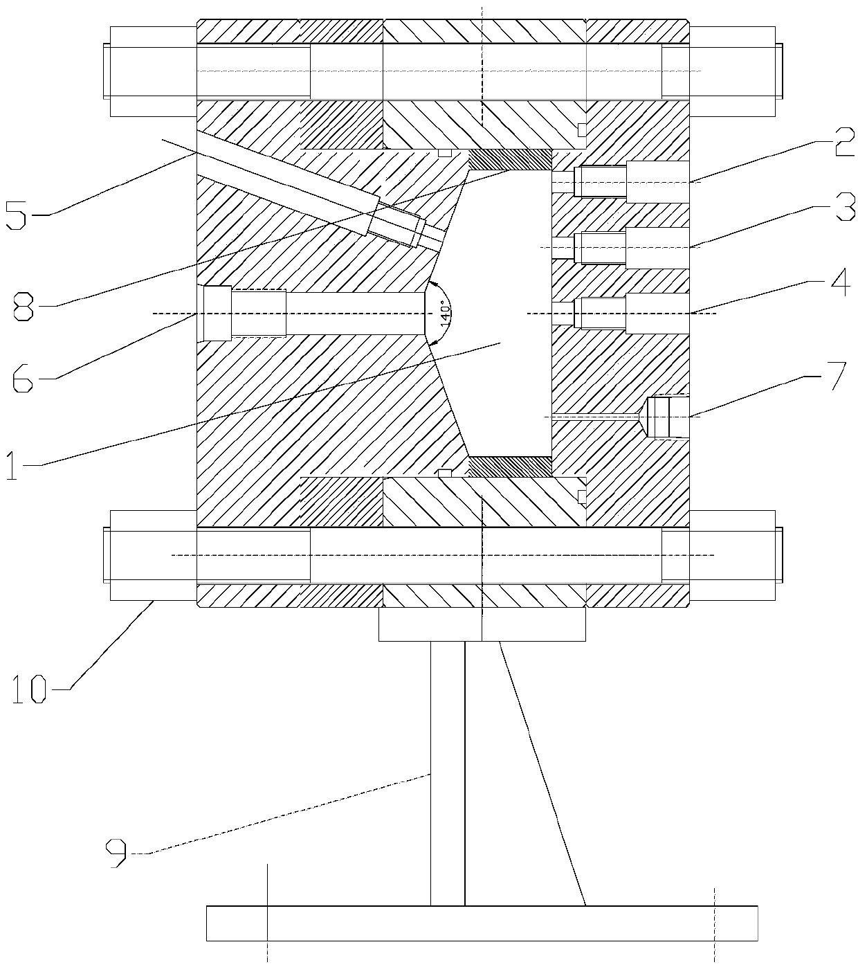 Constant-volume detonation combustion test device and method with function of monitoring detonation wave fluctuation behavior