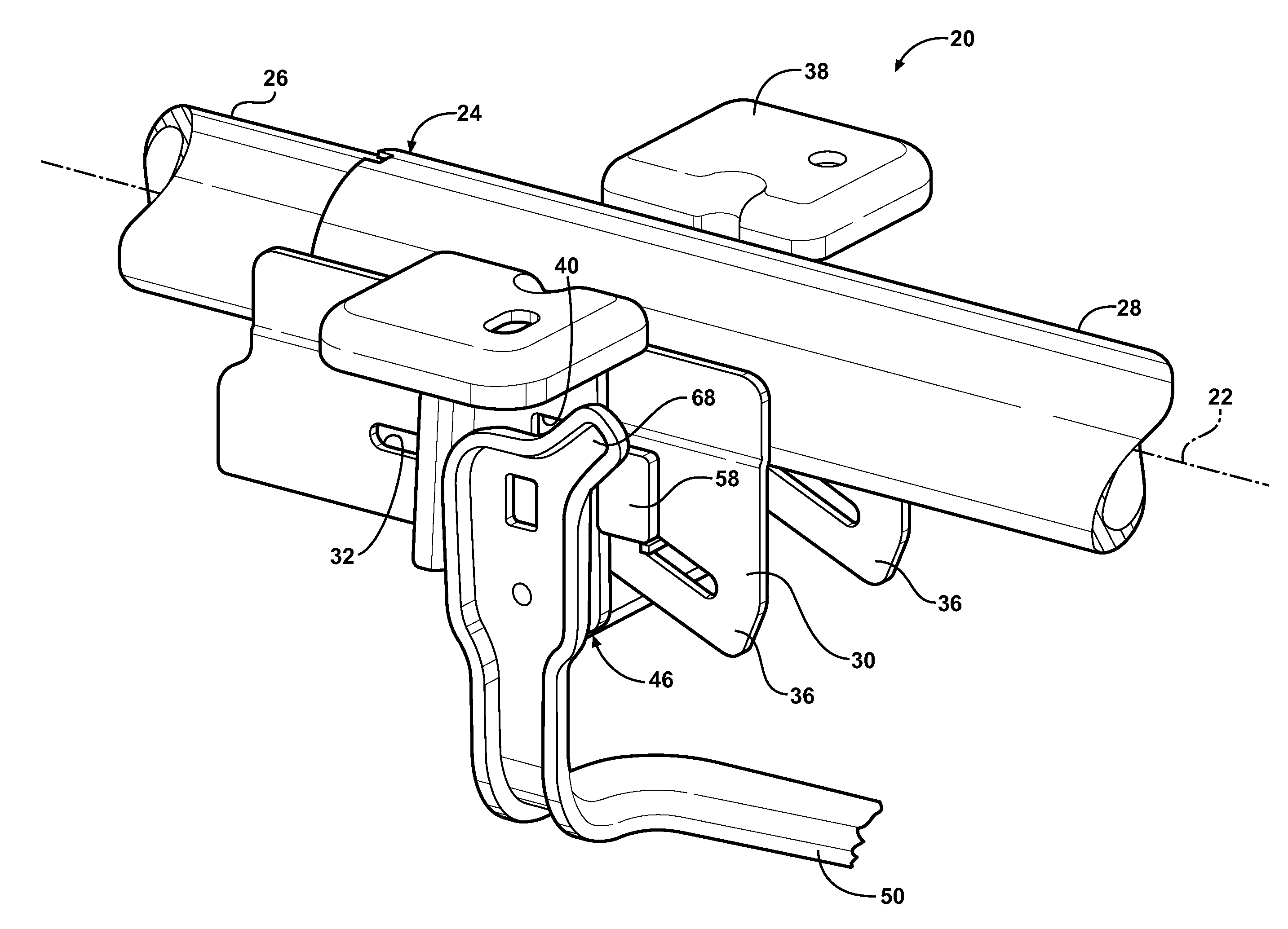 Telescopically adjustable steering column assembly including an adjustment stop having minimal effect on impact loads