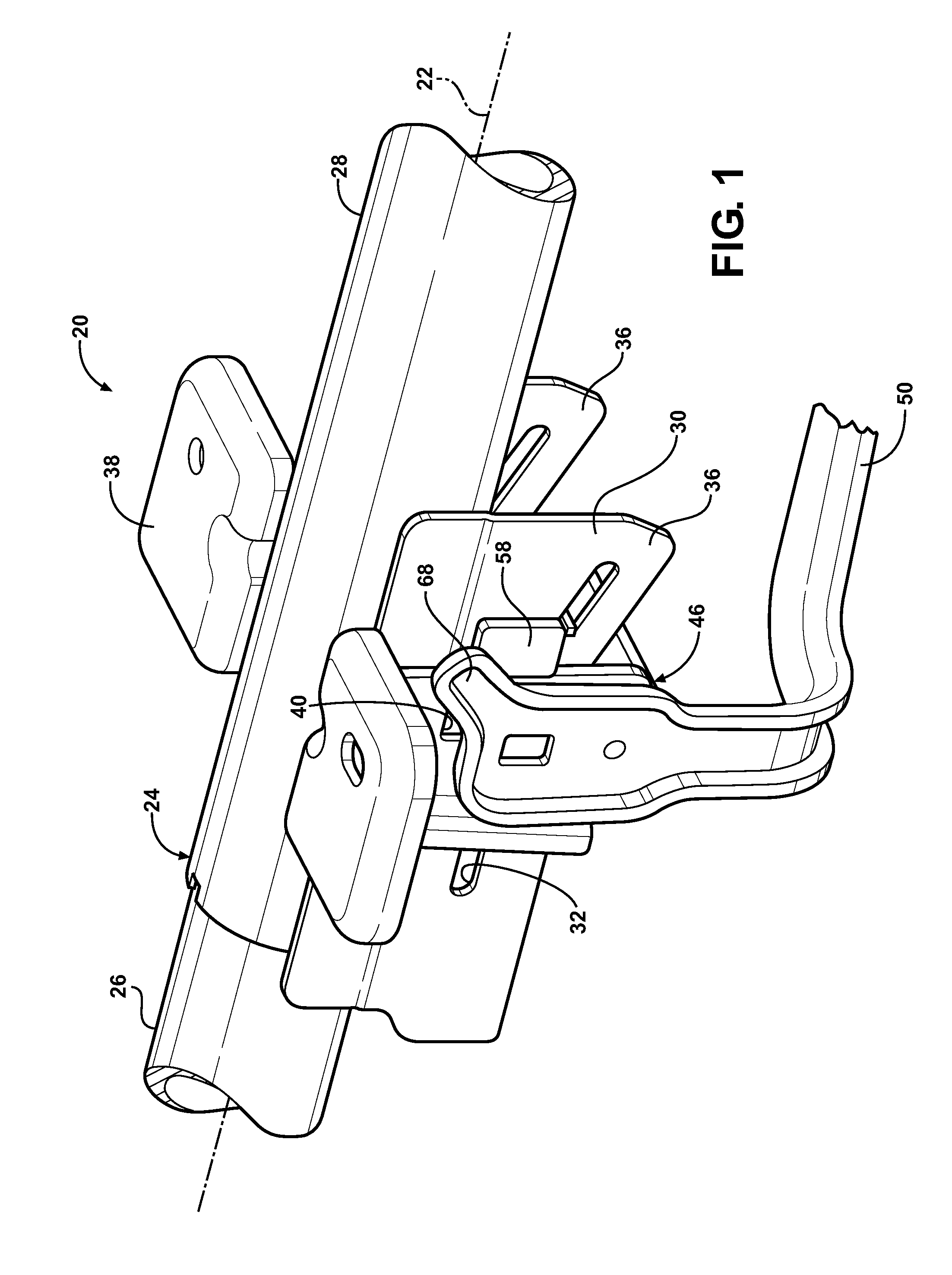 Telescopically adjustable steering column assembly including an adjustment stop having minimal effect on impact loads