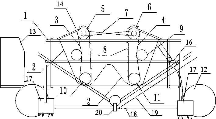 Front-back alternate type high-efficiency garlic seeding machine