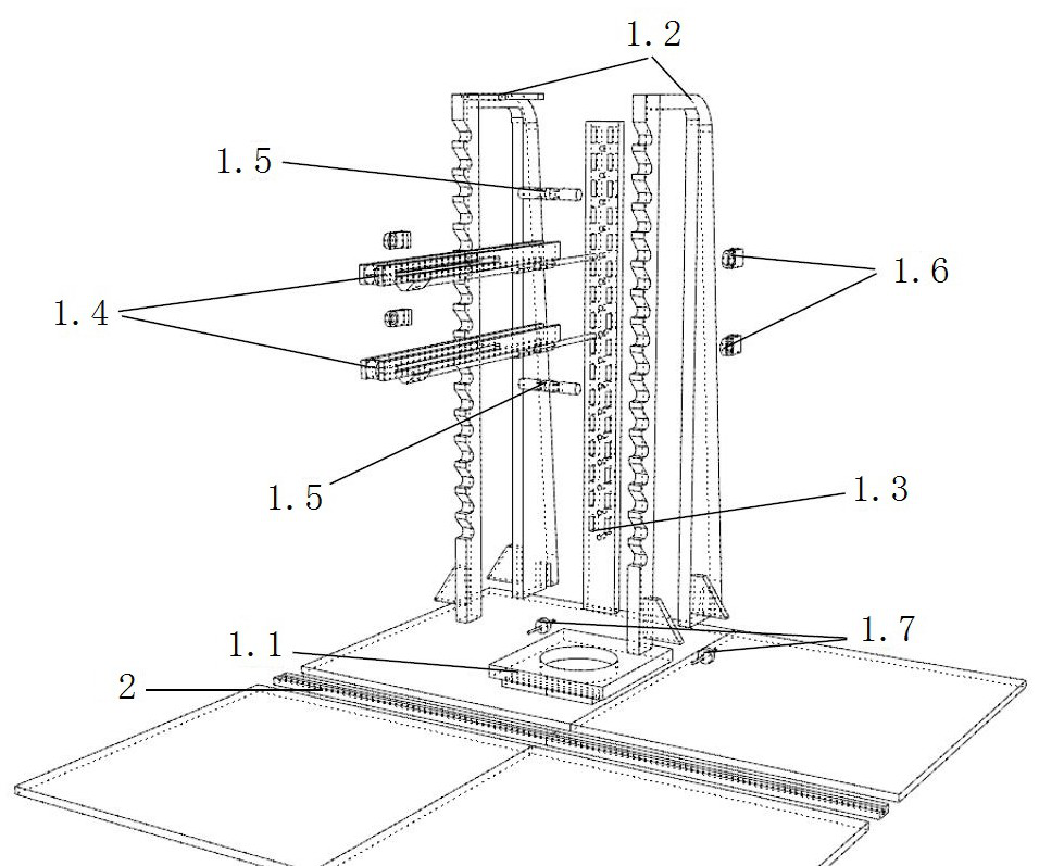 Fatigue test device and method for external prestressing reinforced concrete beam