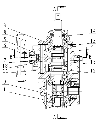 Front augmentation reverse device used for motor tricycle