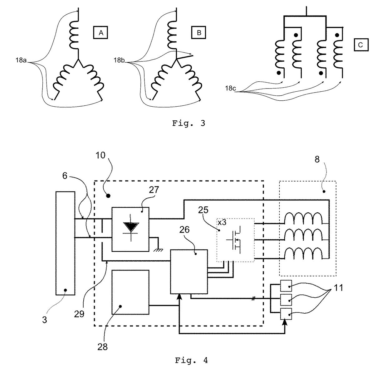 Mechatronic assembly for driving an external member using a brushless motor and a simple assembly of electronic components