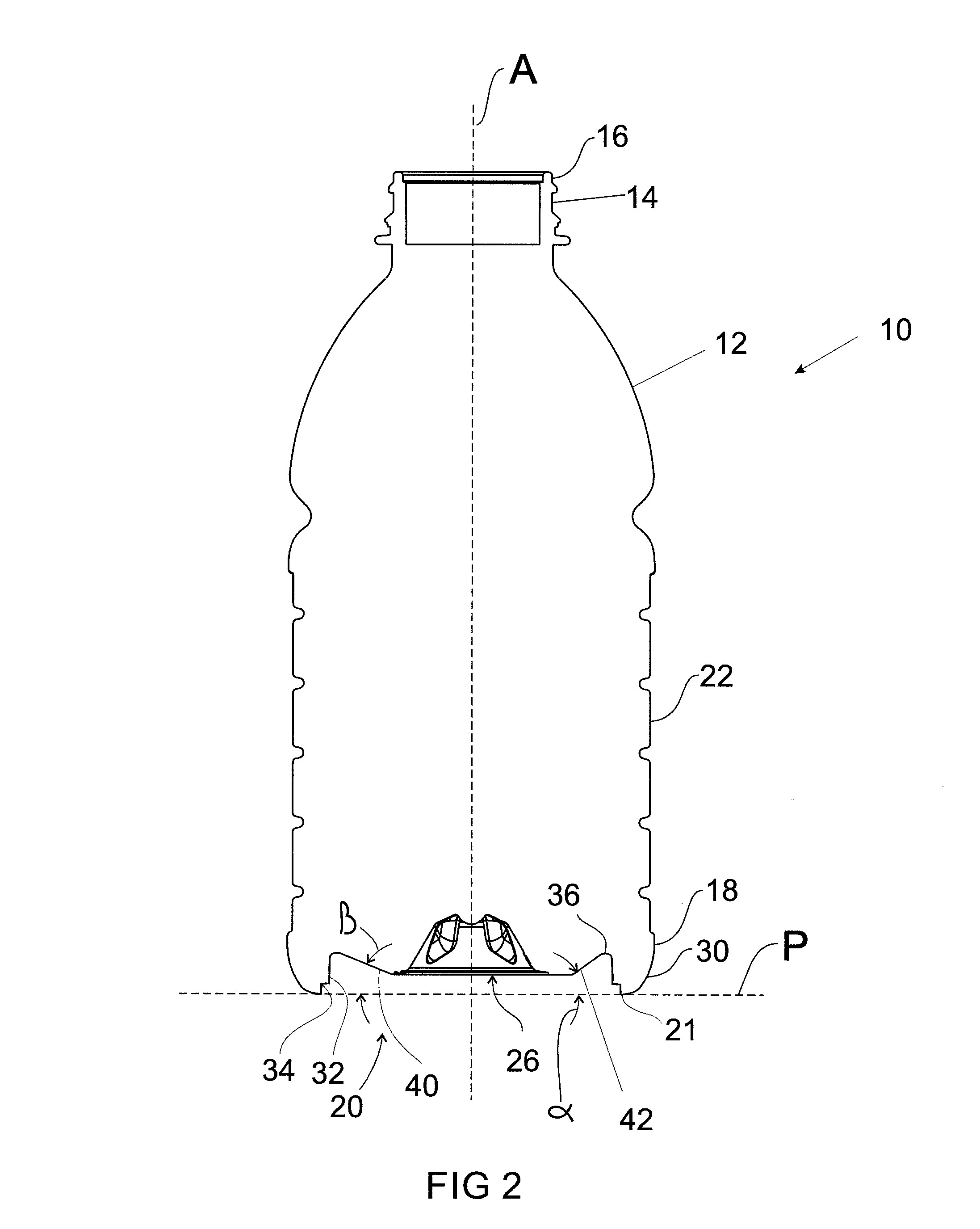 Plastic container having a deep-set invertible base and related methods