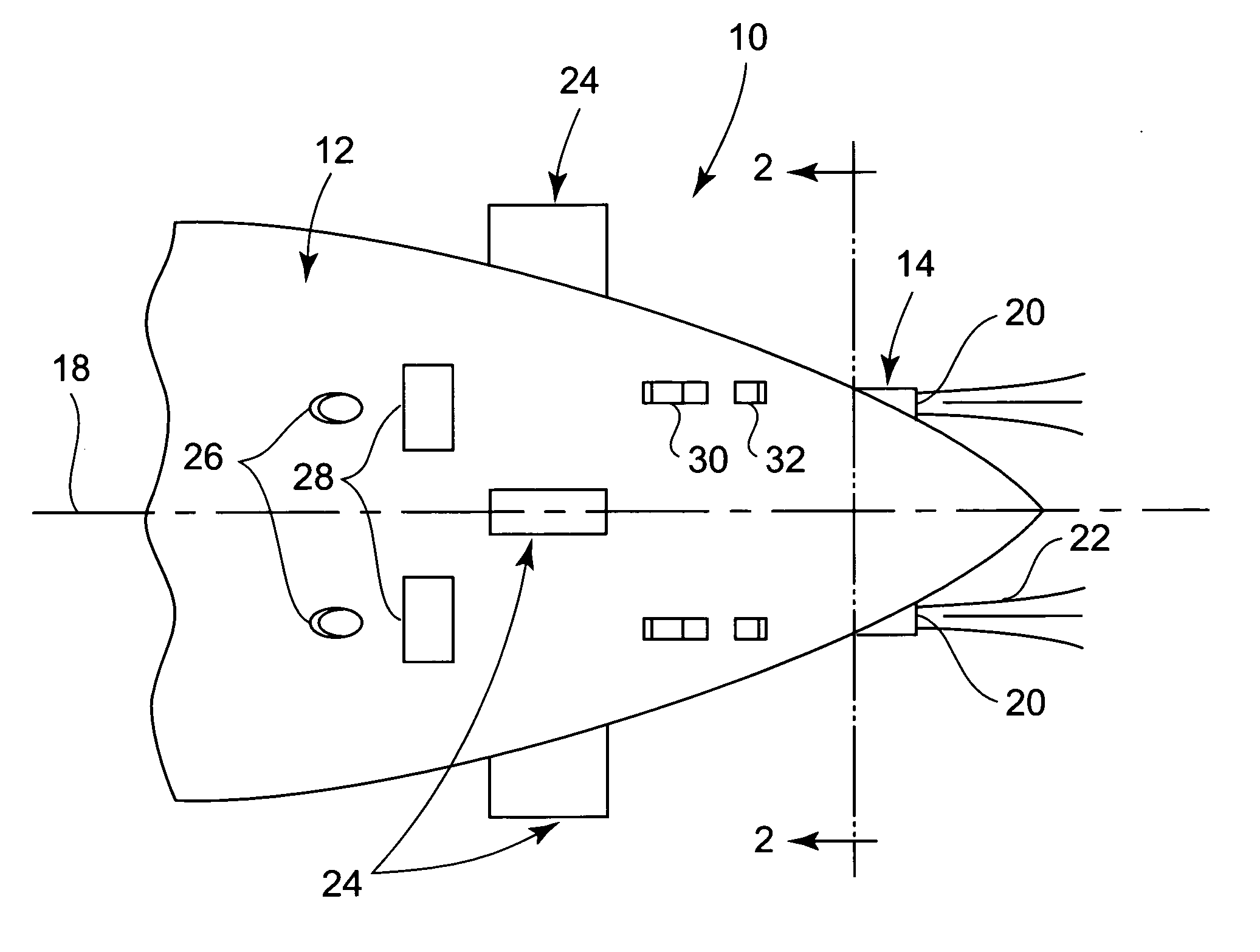 Maneuvering of submerged waterjet propelled sea craft