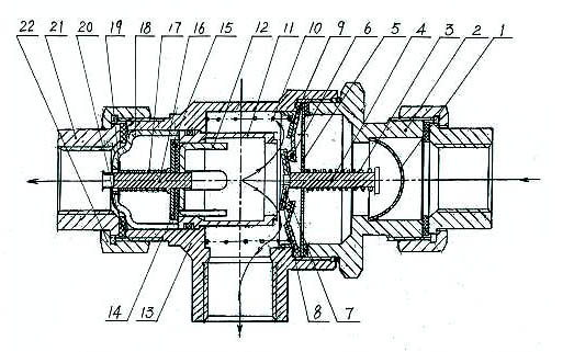 Low-resistance self-discharge backflow preventer