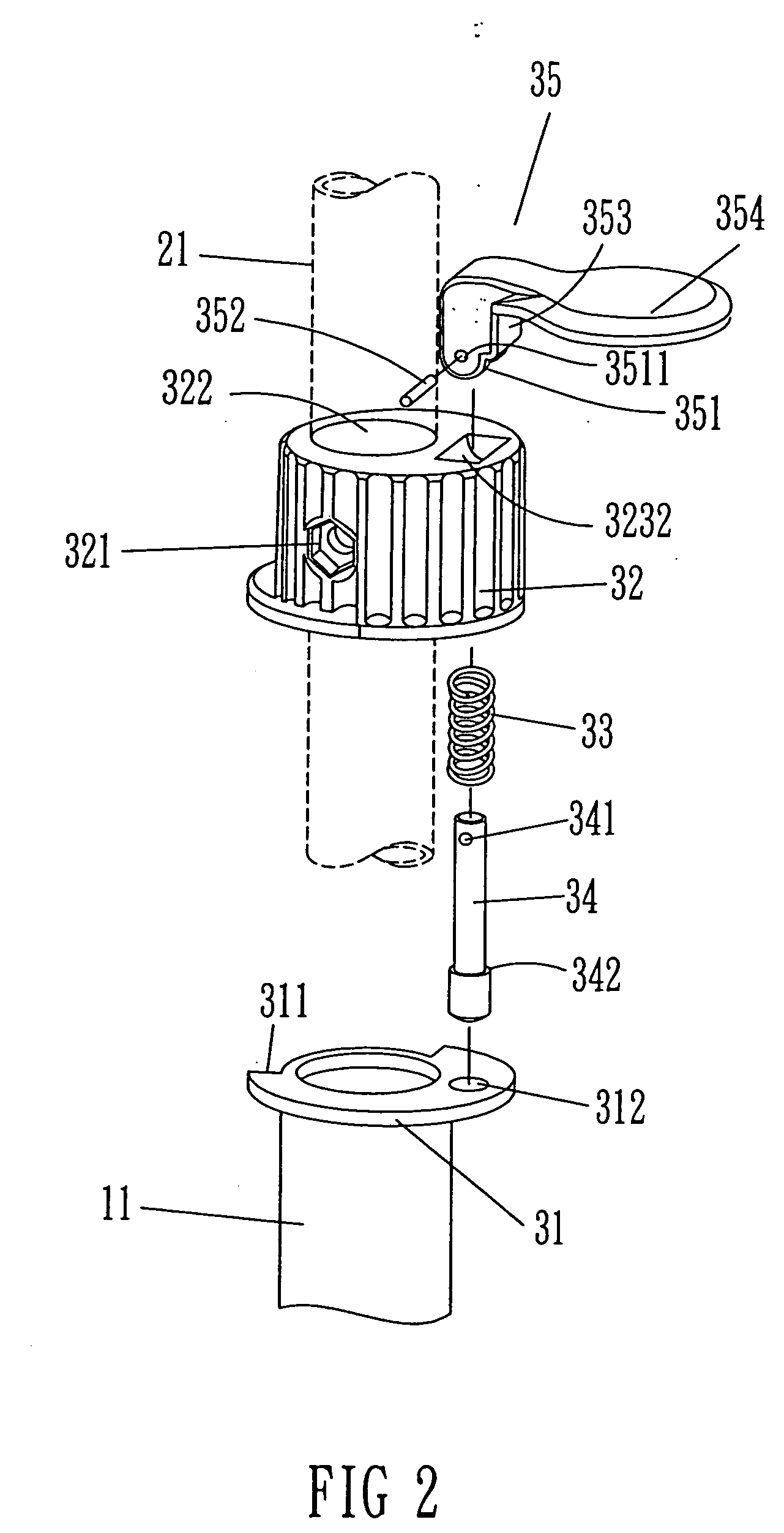 Lock assembly of foldable walker