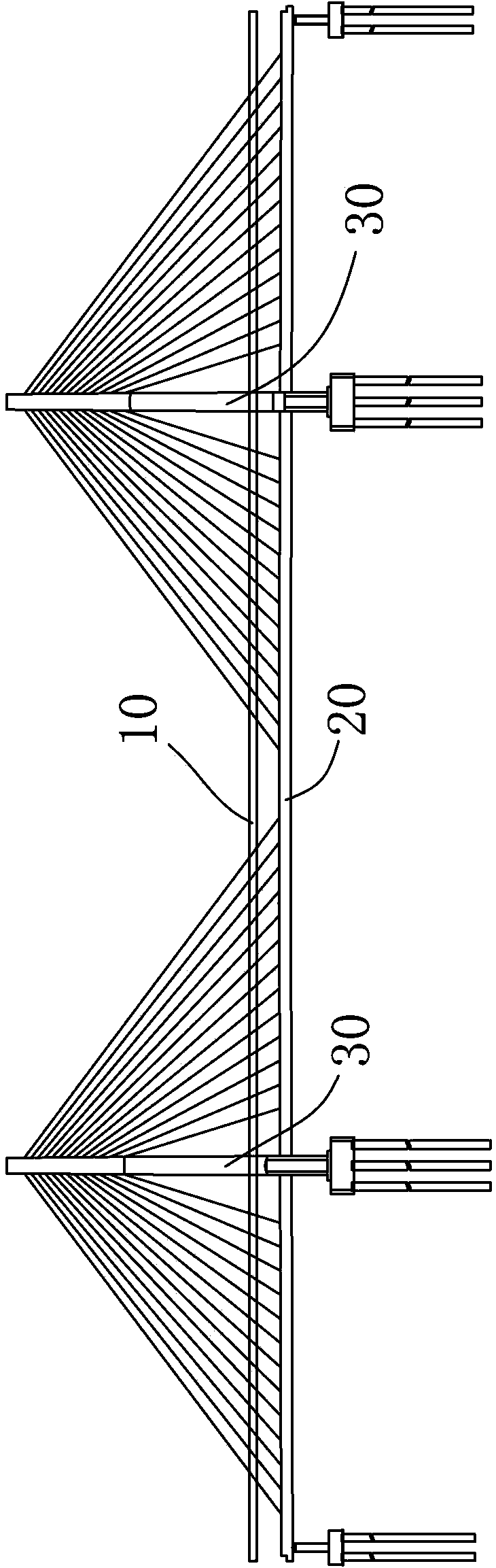 Double-layer bridge floor cable-stayed bridge