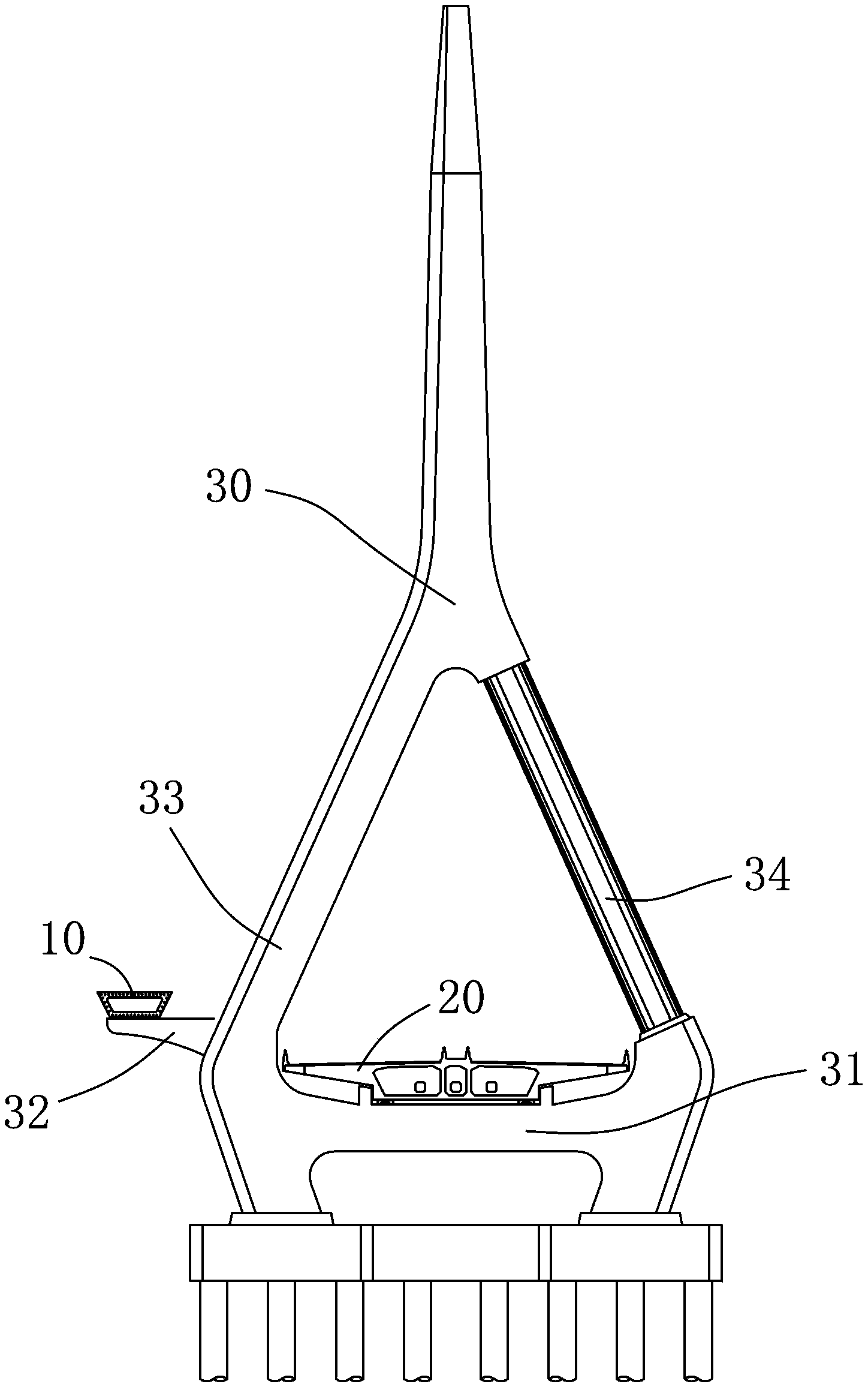 Double-layer bridge floor cable-stayed bridge