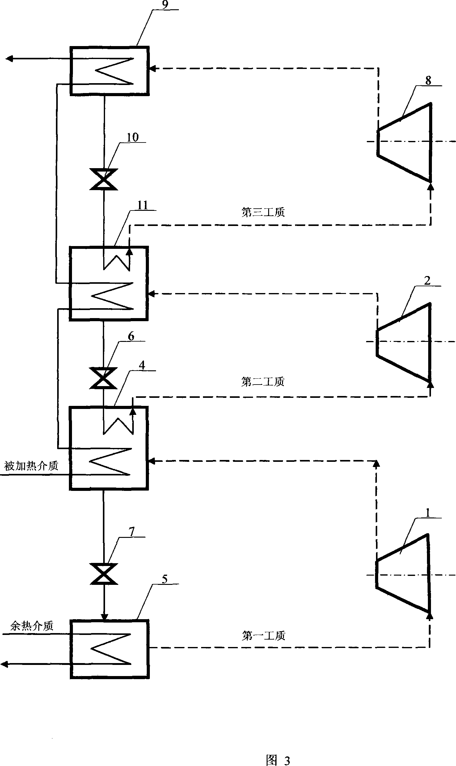 Subsection heat-taking type overlapping heat pump