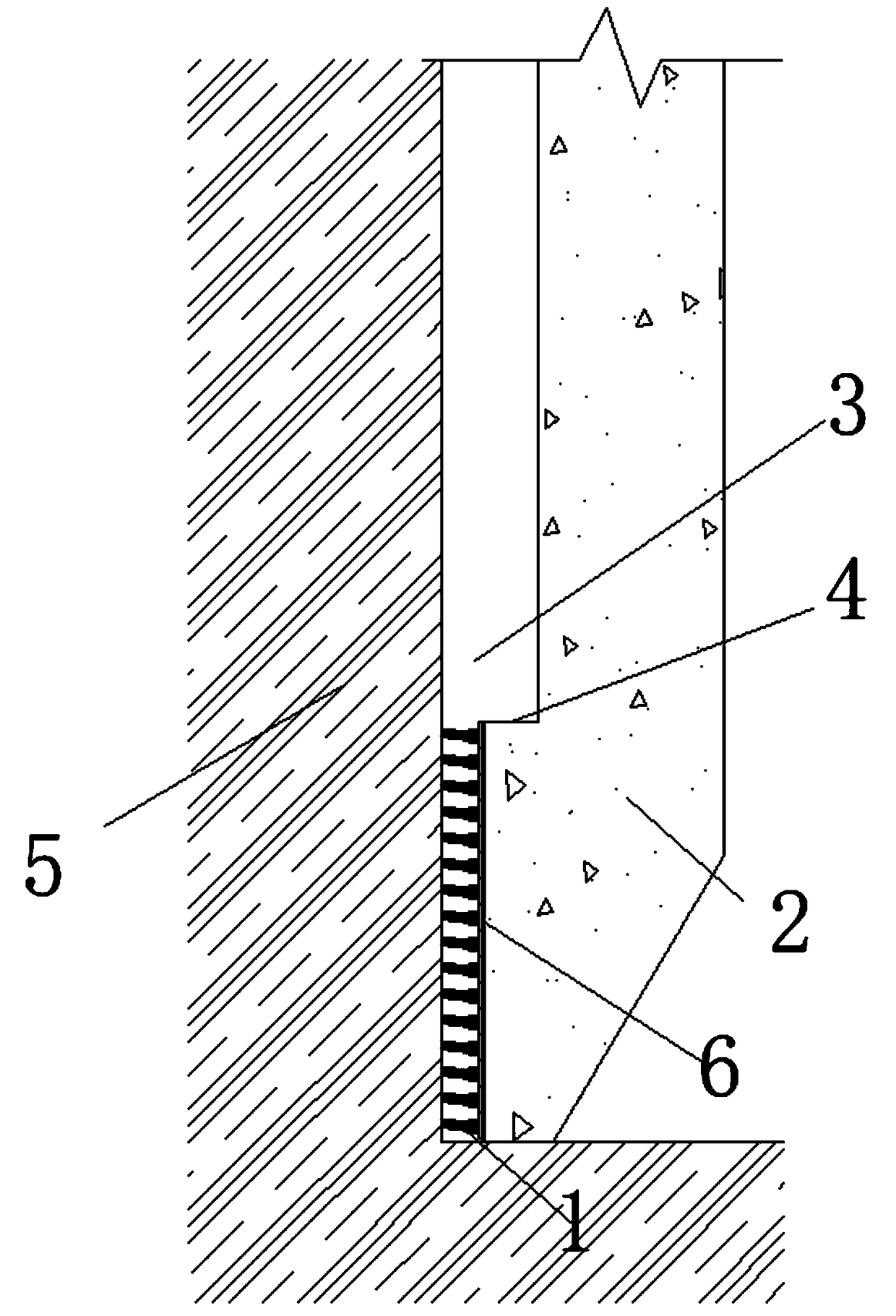 Open caisson foot blade provided with seal brush