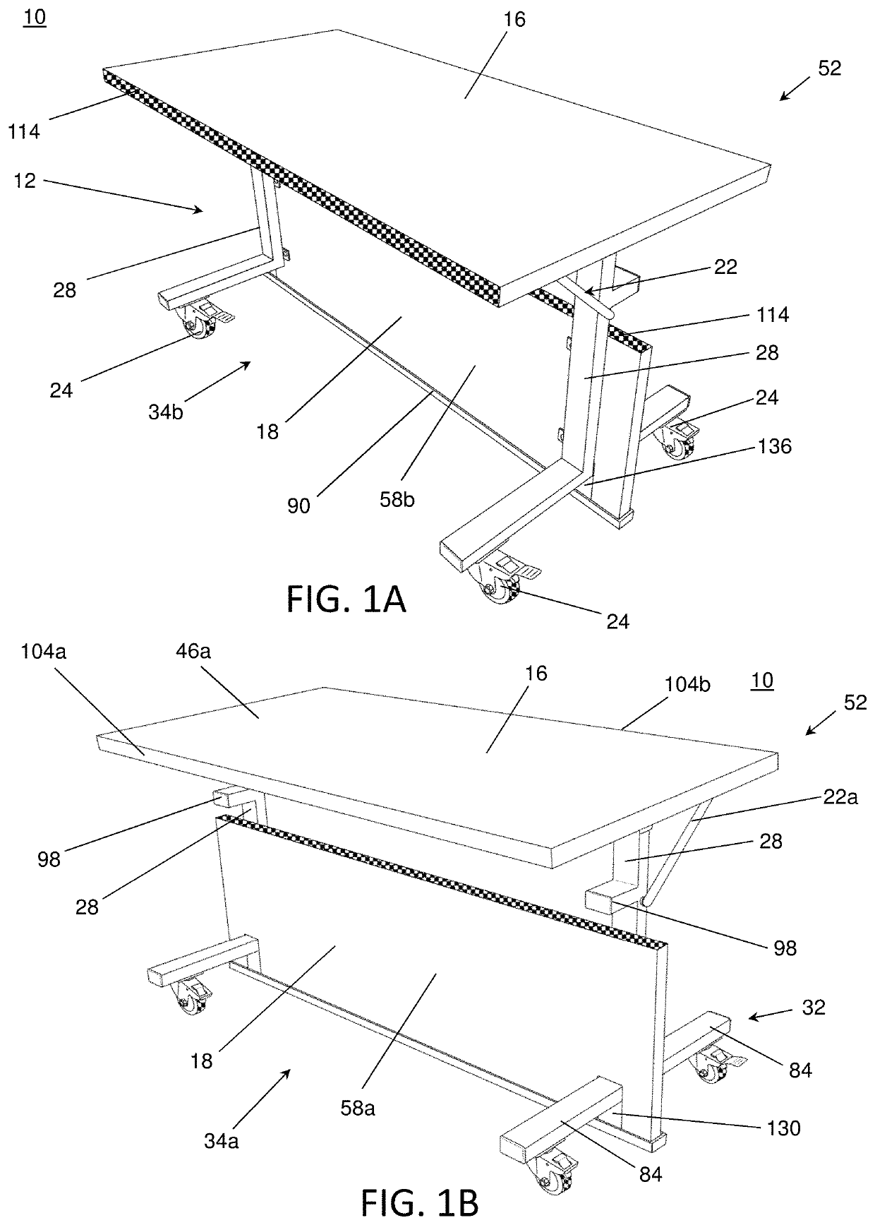 Flip-top table for protection from projectiles