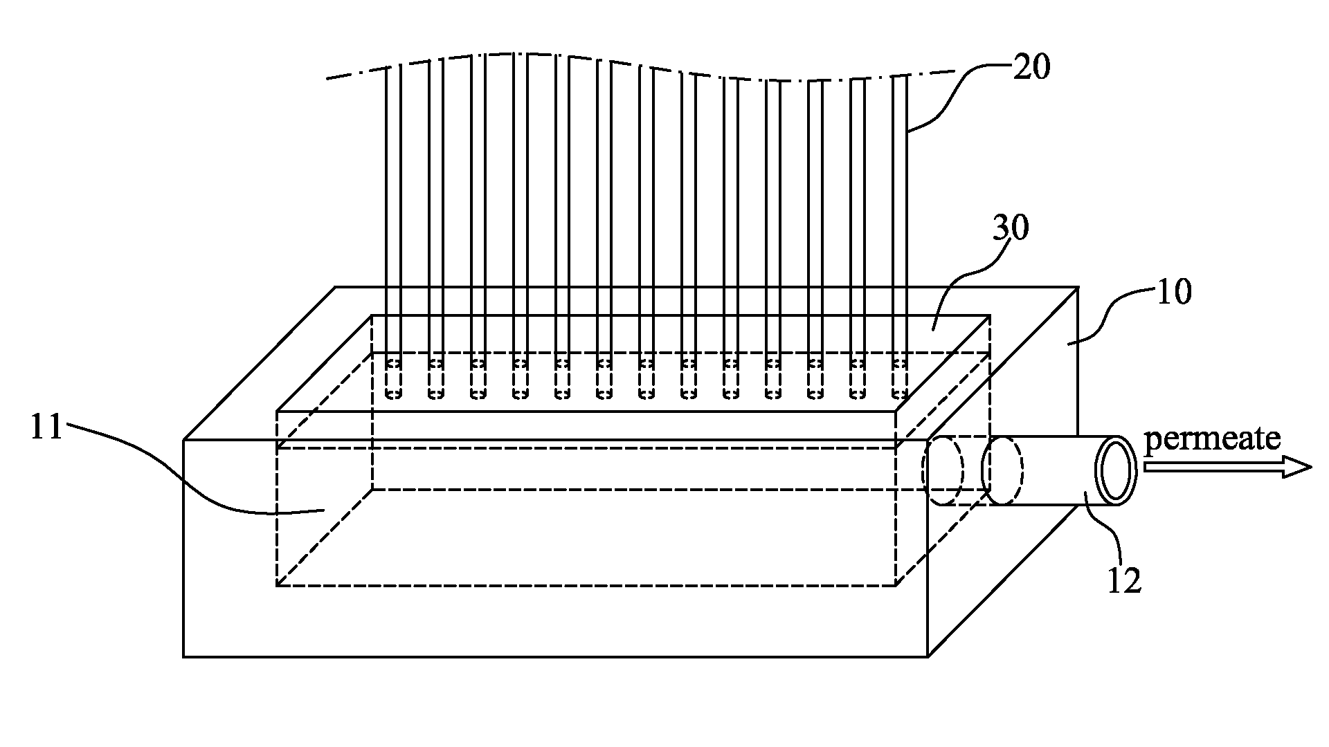 Header for filtering membrane module and filtering membrane module using the same