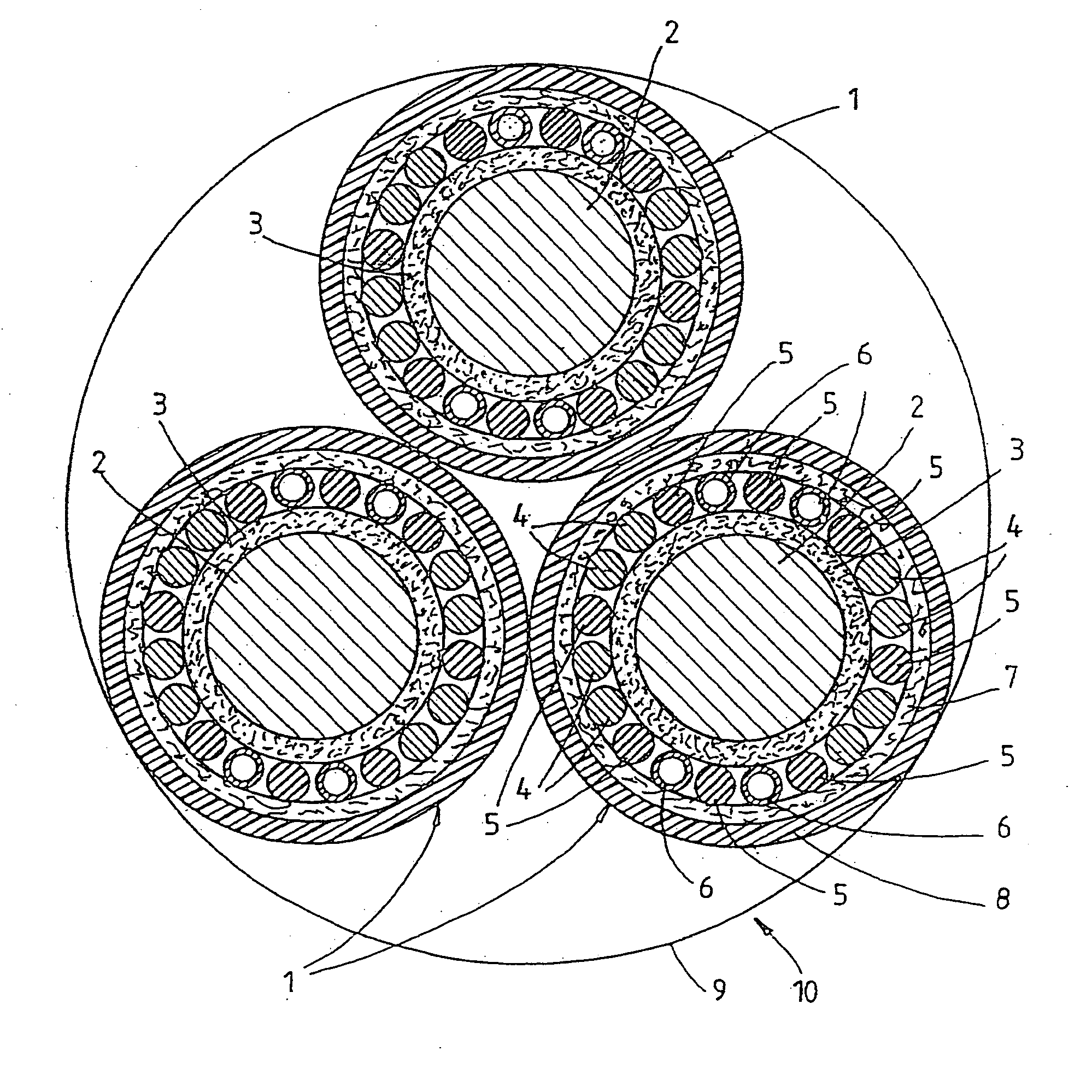 Three-conductor cable