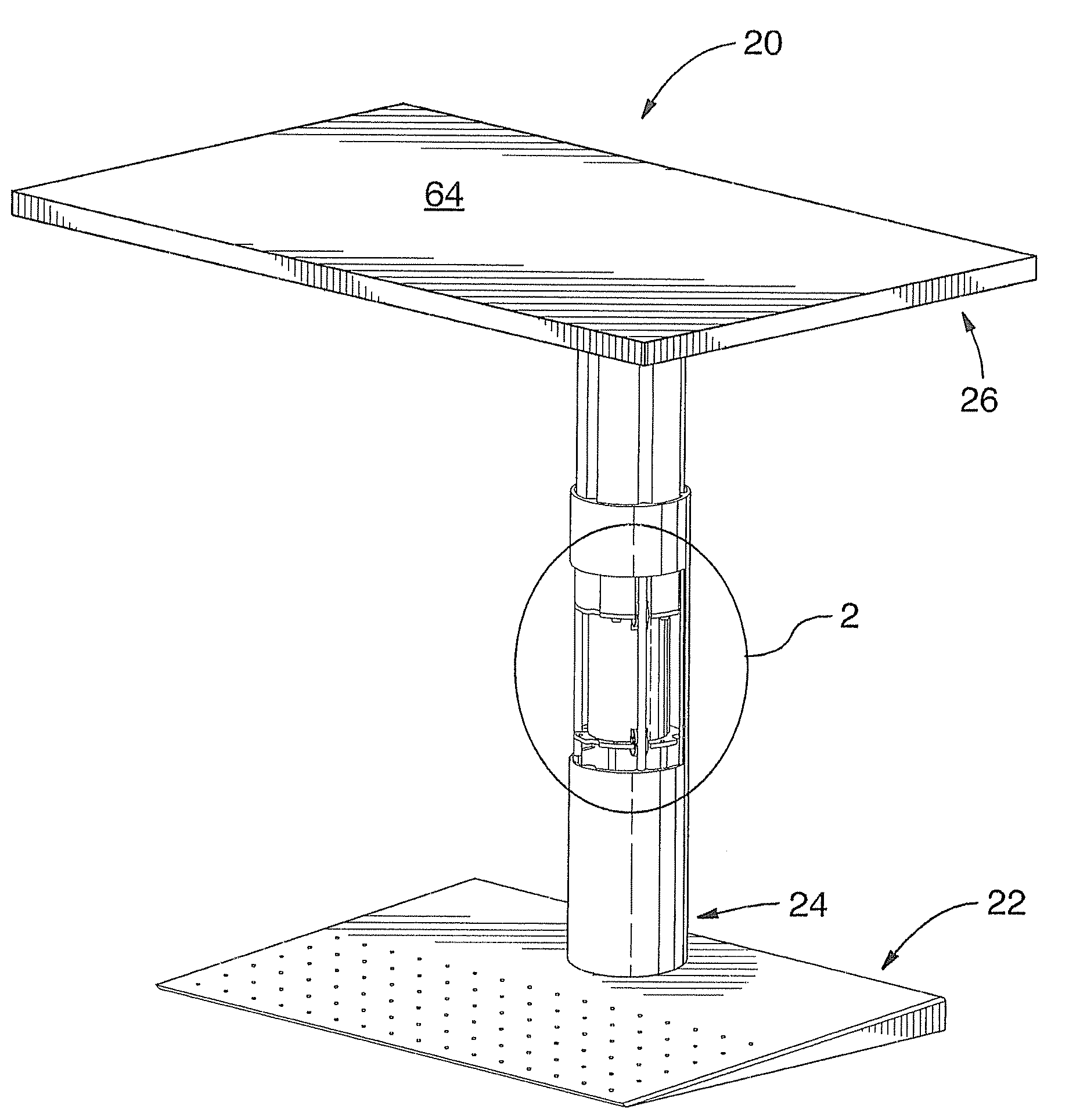 Telescopic table support