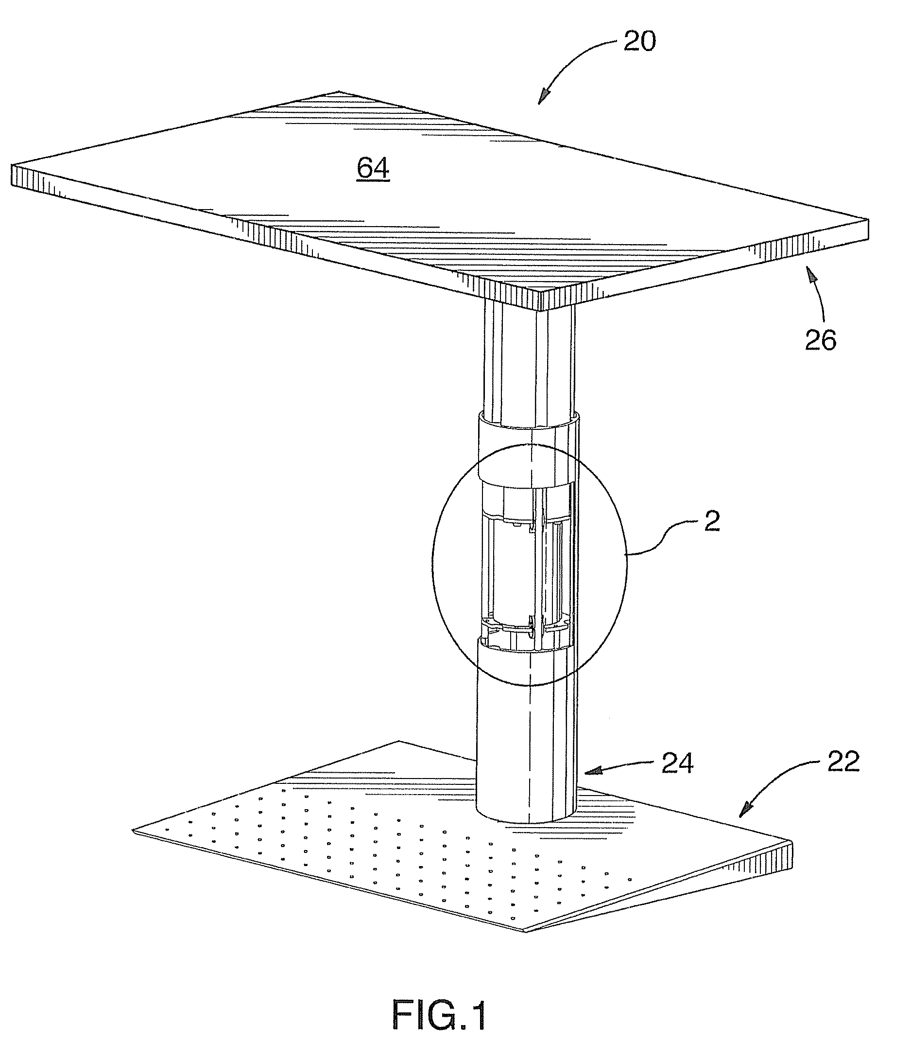 Telescopic table support