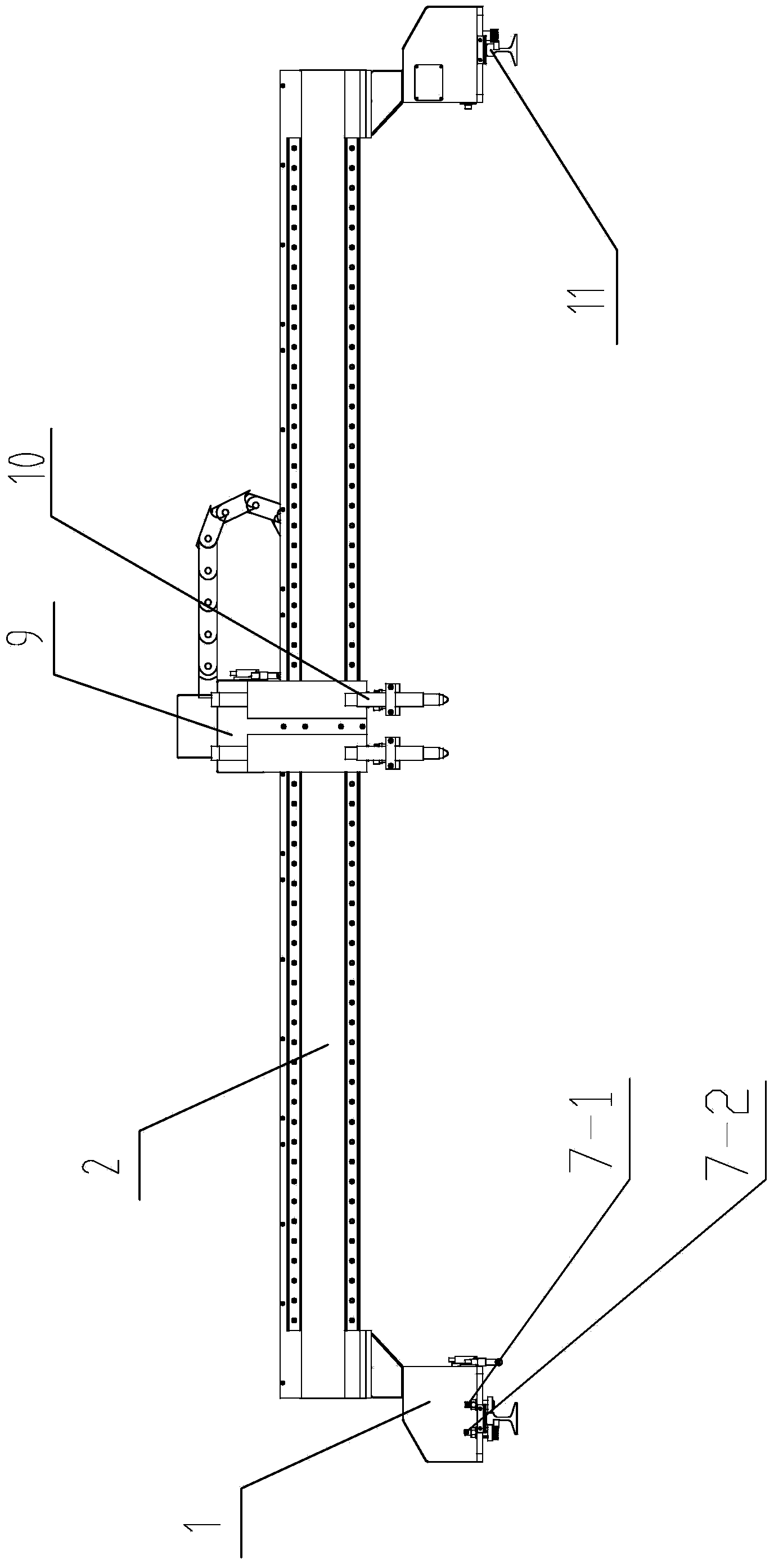 Medium-sized numerical-control gantry structure