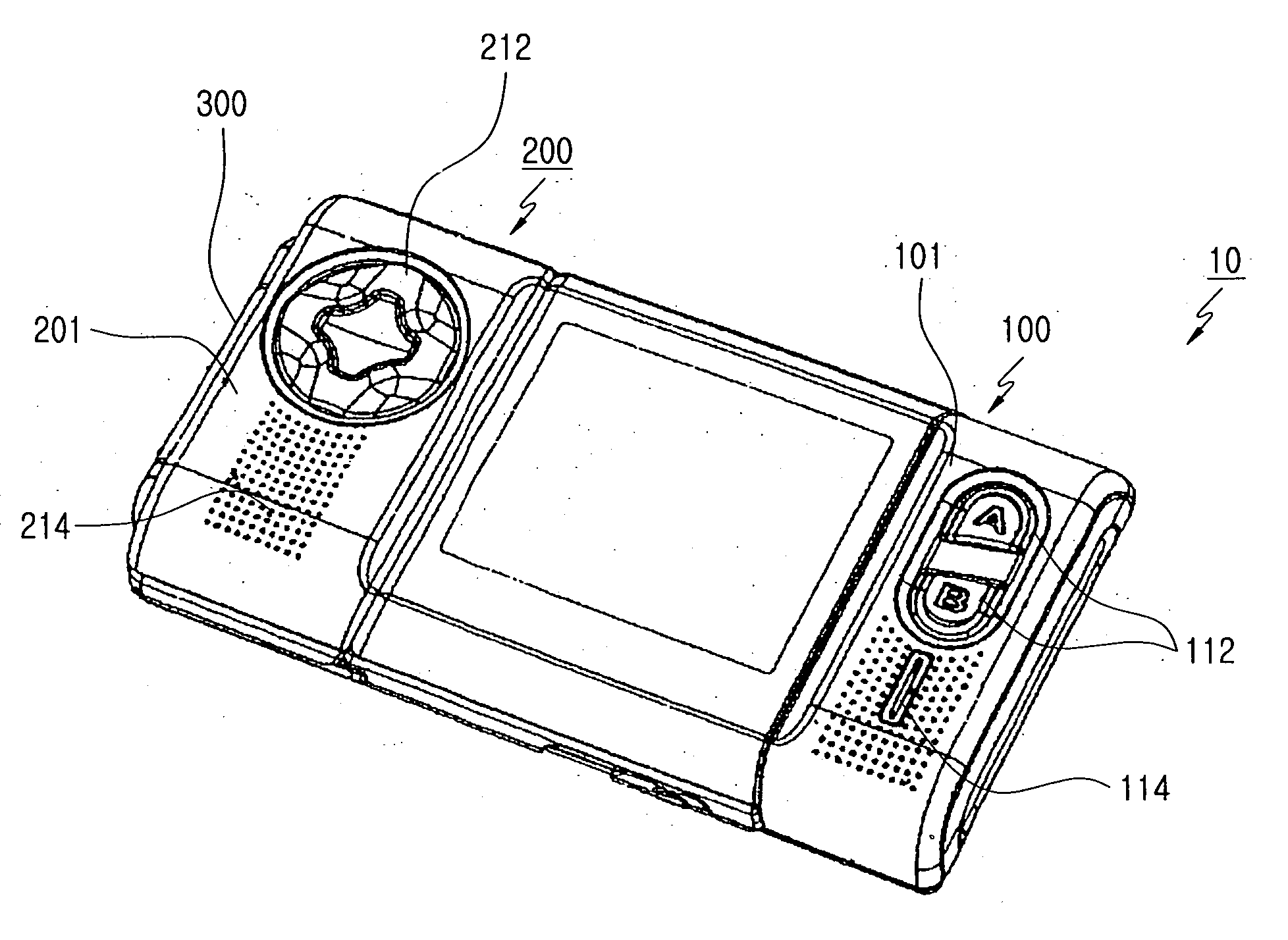 Portable communication terminal for games with foldable keypad