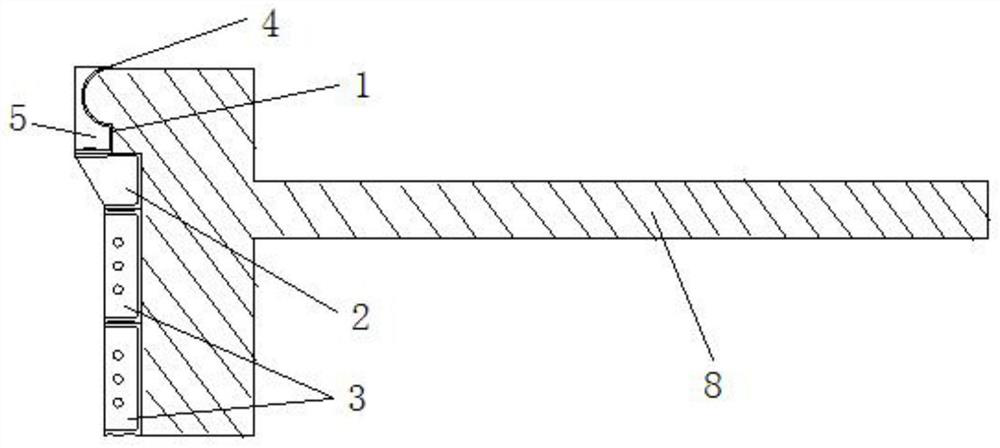 Arc-shaped line construction formwork structure