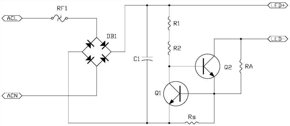 TLCC drive circuit with over-temperature automatic protection