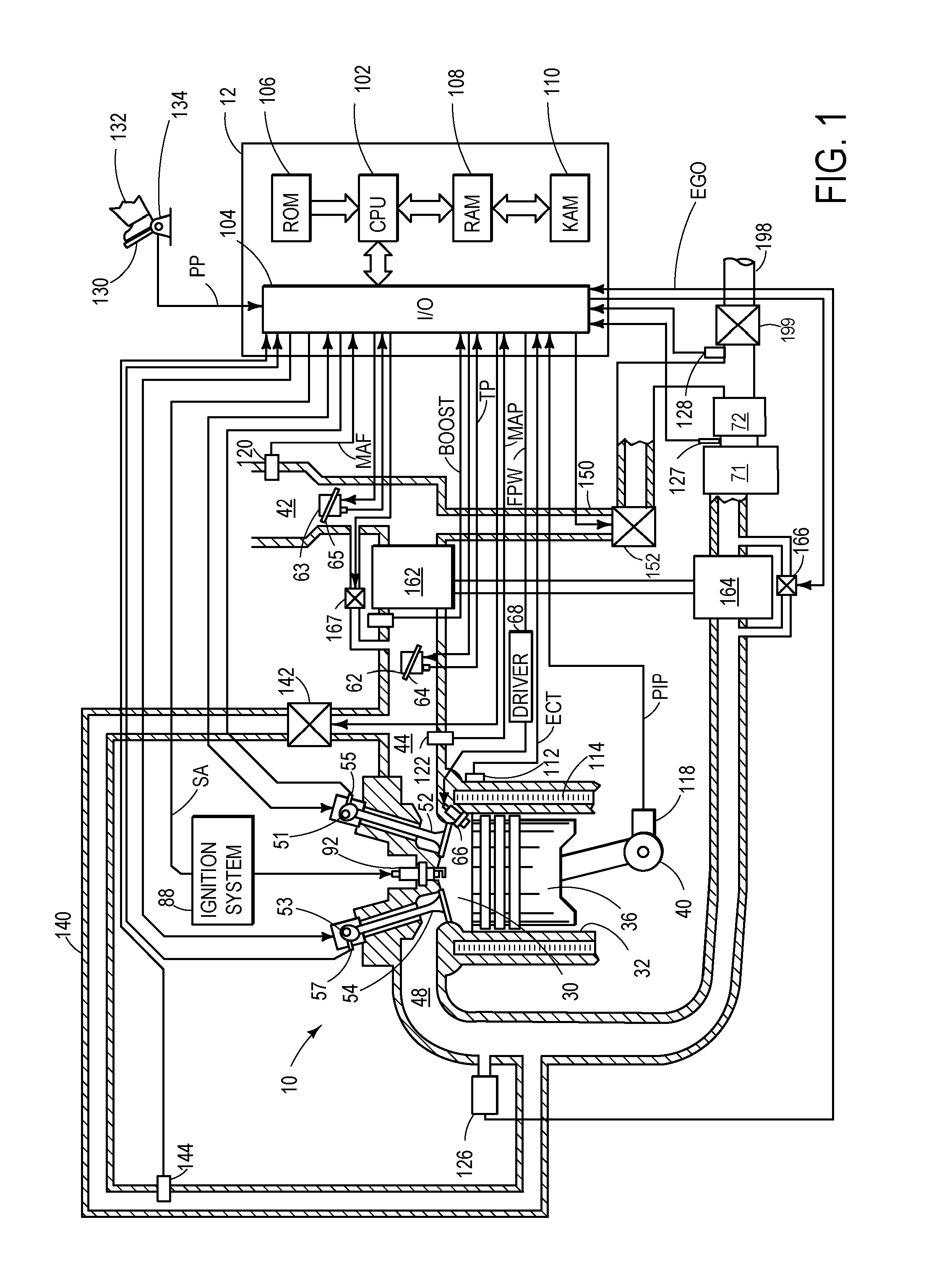 Control of exhaust flow in an engine including a particulate filter