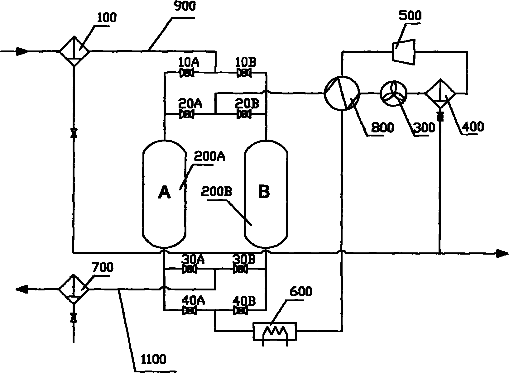 Pressure-reduction zero-emission energy-saving gas dewatering device