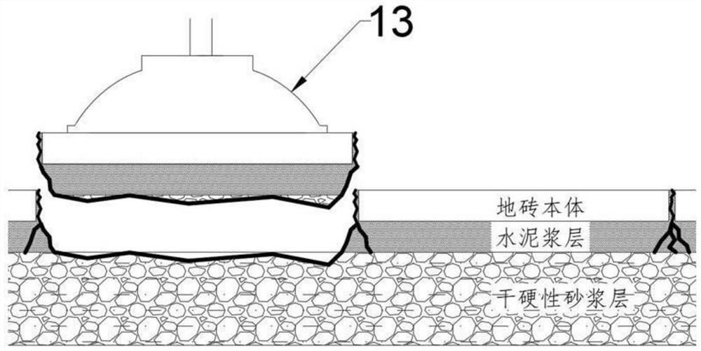 Floor tile dismantling method and device based on microwave cracking set cement technology