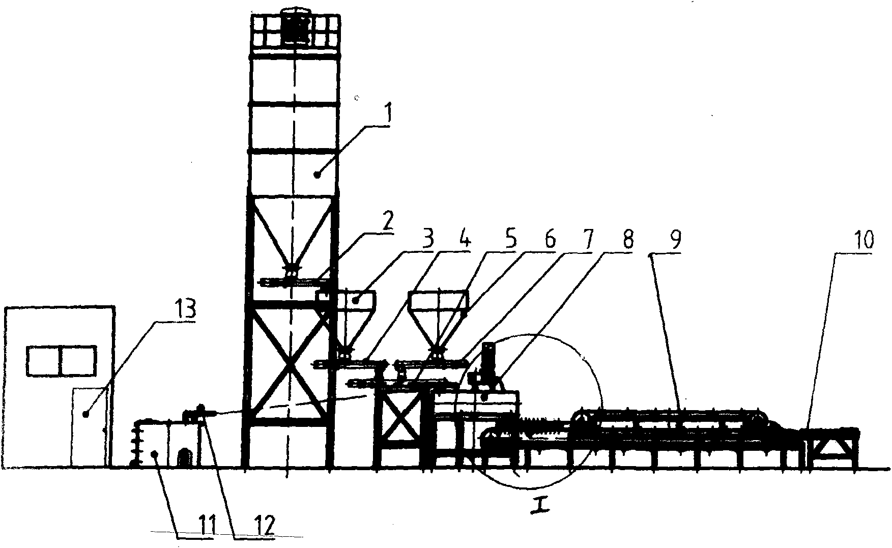 Continuous production equipment of embossed gypsum ceiling