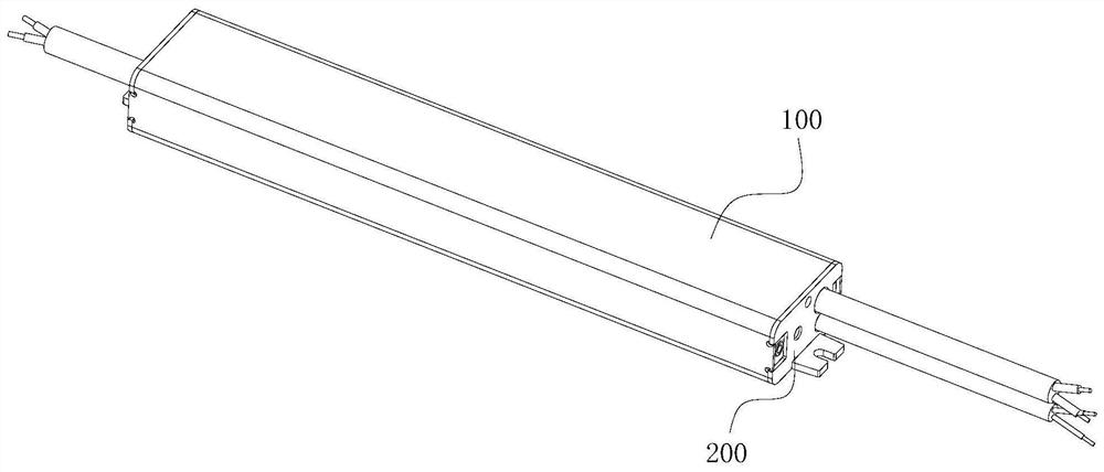 Driving power supply and driving power supply glue injection method