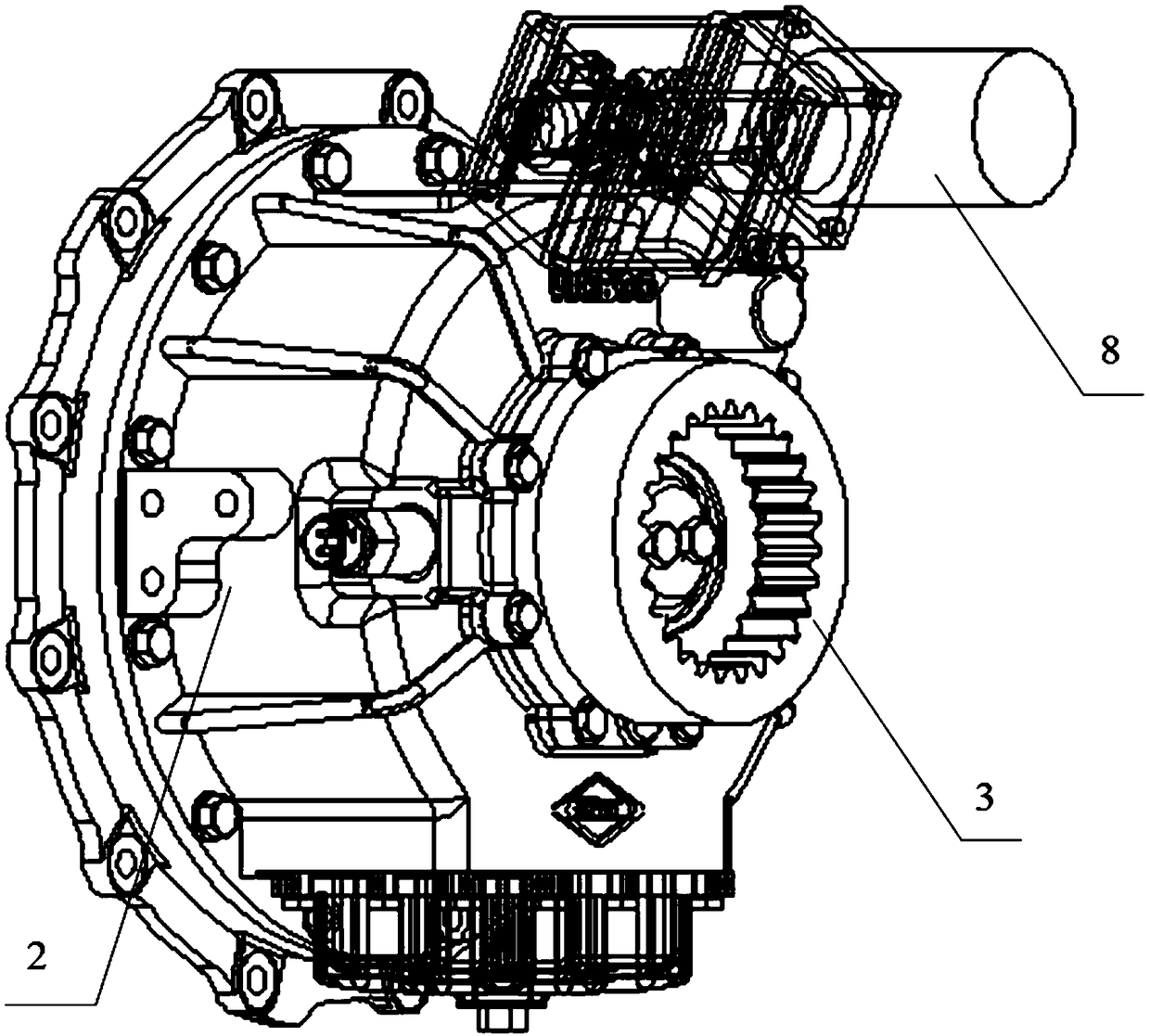 Double-side driving motor and two-gear automatic gearbox integrated independent driving system