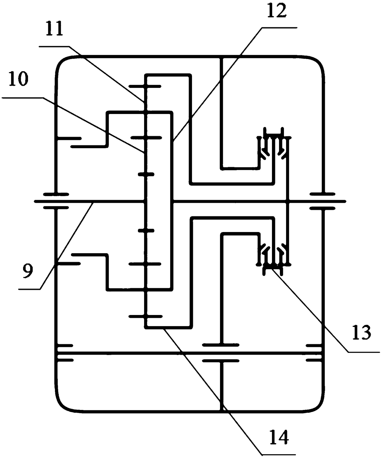 Double-side driving motor and two-gear automatic gearbox integrated independent driving system