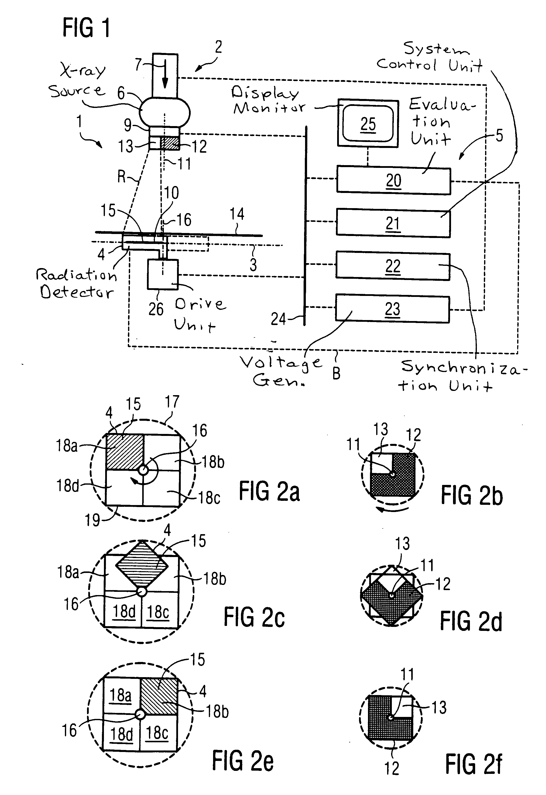 X-ray imaging apparatus with continuous, periodic movement of the radiation detector in the exposure plane