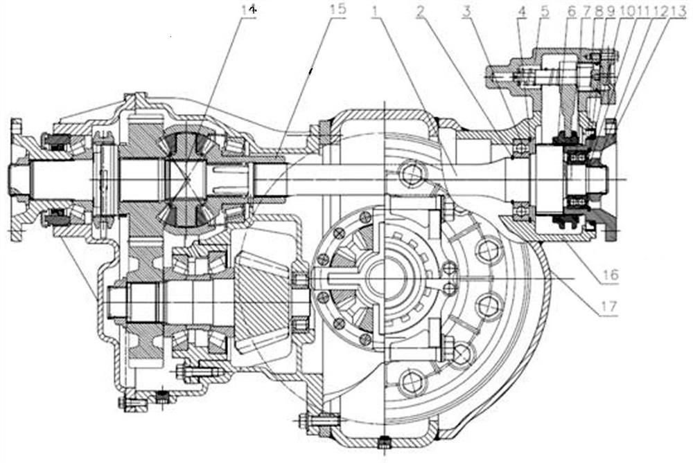 Run-through shaft assembly capable of realizing power separation