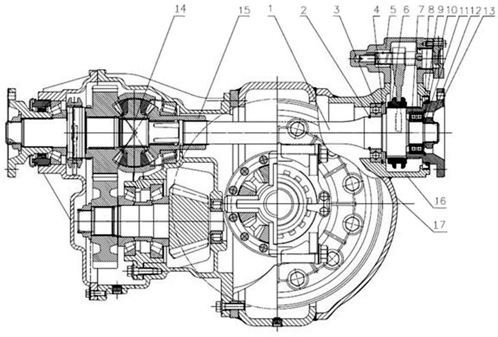 Run-through shaft assembly capable of realizing power separation