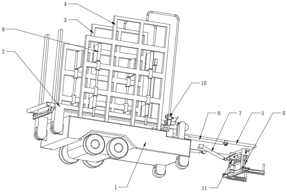 Efficient crushed straw stacking device and stacking method